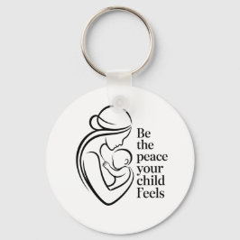 Llavero Minimalist Mother Baby Line Art Quote