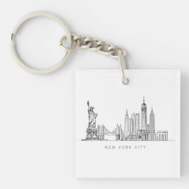 Llavero Minimalist New York City Skyline Line Art