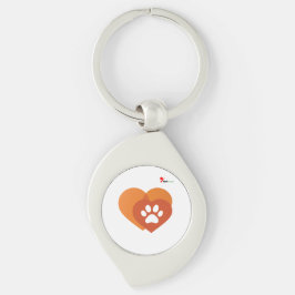 Llavero Minimalist Paw Print Heart  | Modern