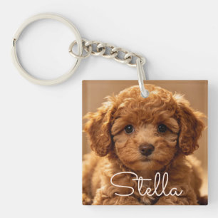 Llavero Minimalist Photo Dog - Add Their Name