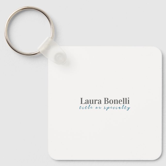 Llavero Minimalist Professional Modern Plain Name Title (Anverso)
