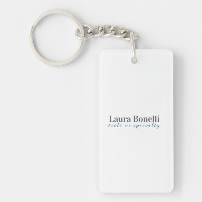 Llavero Minimalist Professional Modern Plain Name Title (Frente)