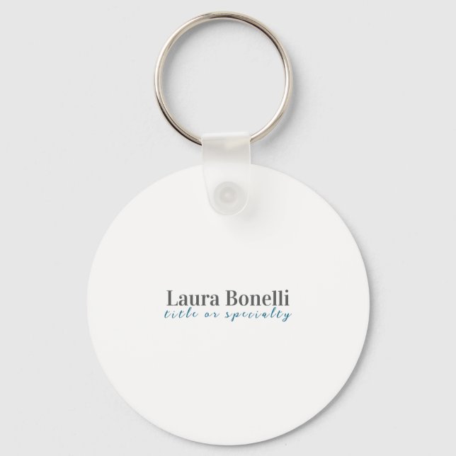 Llavero Minimalist Professional Modern Plain Name Title (Anverso)