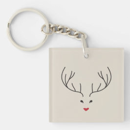 Llavero minimalist reindeer face