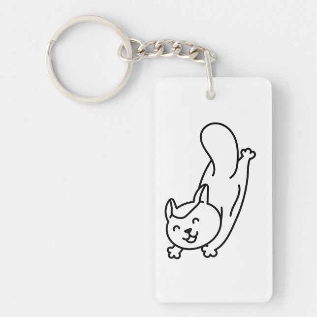 Llavero Minimalist Sugar Glider Line Art (Frente)