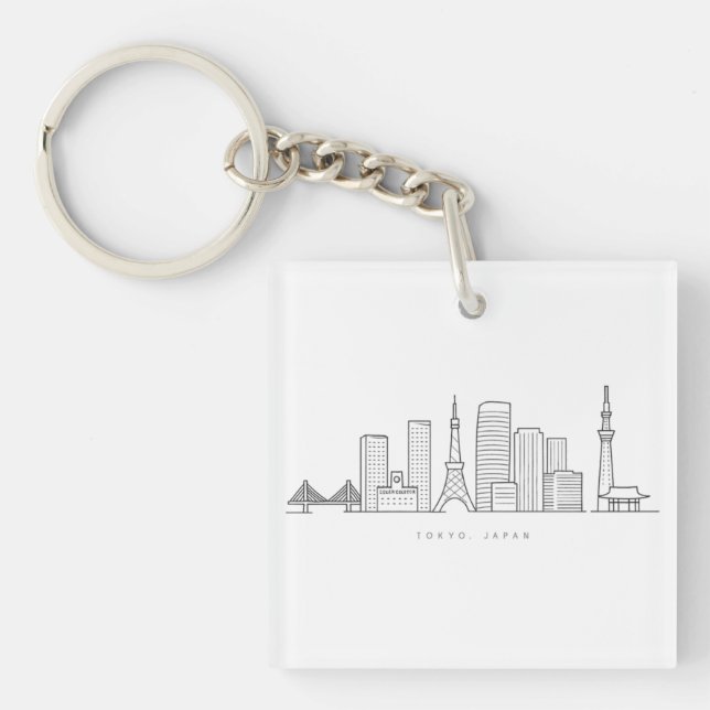 Llavero Minimalist Tokyo Skyline Illustration (Frente)