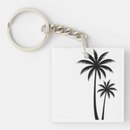 Llavero Minimalist Tropical Palm Trees Silhouette Art Tee