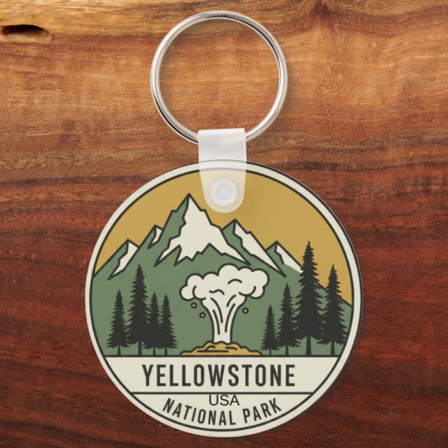 Llavero Minimalist Yellowstone National Park Keychain - Cu (Reverso )