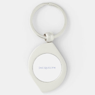 Llavero Minimalista Blanco Azul Sencillo Elegante Moderno 