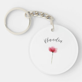 Llavero Minimalista Botánico Floral Acuarela Tendencia Lin