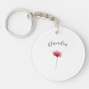 Llavero Minimalista Botánico Floral Acuarela Tendencia Lin