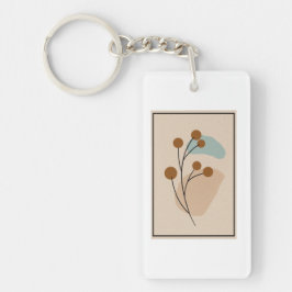 Llavero Minimalista Estética Botánica Abstracta de la Natu