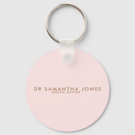 Llavero Minimalista Moderno Profesional Rosa Doctor