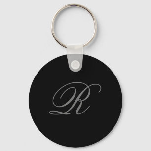 Llavero Minimalista negro gris claro Añadir monograma inic