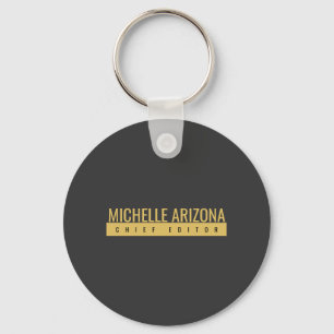 Llavero Minimalista negro y dorado moderno profesional 
