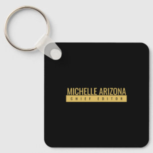Llavero Minimalista negro y dorado moderno profesional 
