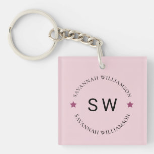 Llavero Minimalista rosa rosado personalizado