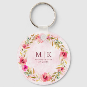 Llavero Minimalista y Chic Floral Boda