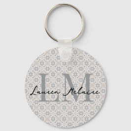 Llavero Minimalistic Monogram Script Name Spanish Tile 