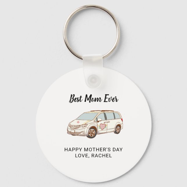 Llavero Minivan Mom's Day, mejor mamá (Anverso)