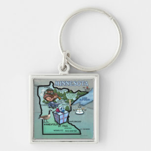 Llavero Minnesota Cartoon Map