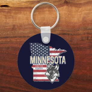 Llavero Minnesota State Estados Unidos Map Vintage USA