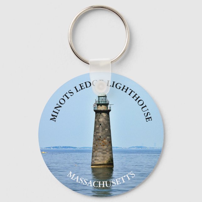 Llavero Minots Ledge Lighthouse Massachusetts Keyring (Anverso)