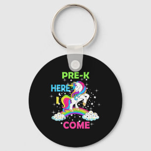 Llavero Mira el pre k aquí vengo Chica Unicorn Preescolar