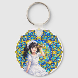Llavero Mirabella in Sunlight – Blue Gold Mandala Keychain