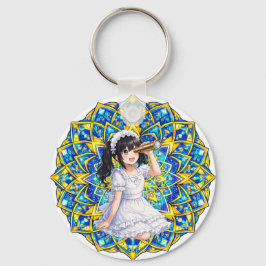 Llavero Mirabella in Sunlight – Blue Gold Mandala Keychain