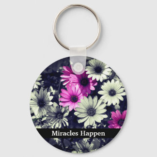 Llavero Miracles Happen Daisies Inspirational 