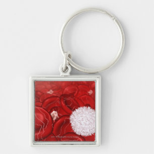 Llavero Mirada microscópica en los glóbulos