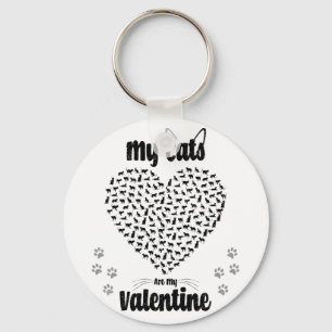 Llavero Mis Gatos Son Mi Valentín   Regalo El día de San V