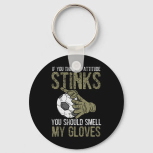 Llavero Mis Guantes de Fútbol Attitude Stinks Fútbol Porte