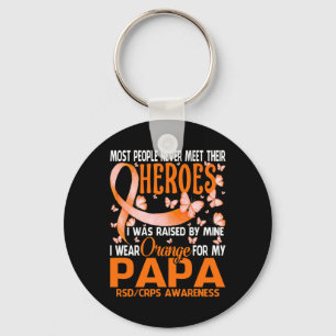Llavero Mis Héroes Llevo Naranja Para Mi Papá Rsd Crps Con