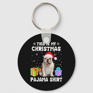 Llavero Mis Navidades Perro Bulldog Inglés Perro Pajama Pu