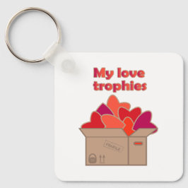 Llavero Mis trofeos de amor en la caja llena de corazones