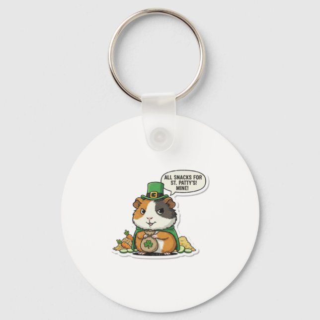 Llavero Mischievous Guinea Pig St.Patrick's Day (Anverso)