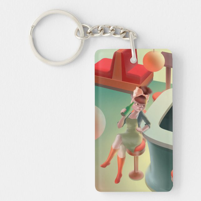 Llavero Miss Meow - Serie nocturna de bares (Frente)