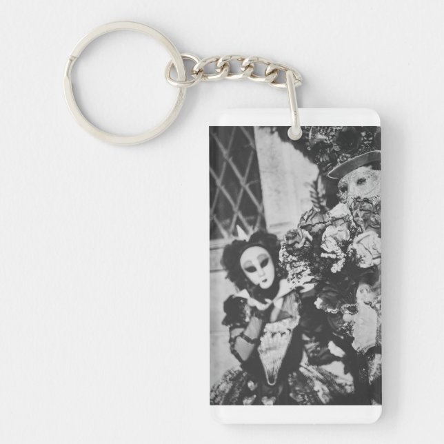 Llavero Misteriosas máscaras de carnaval en Venecia, Itali (Frente)