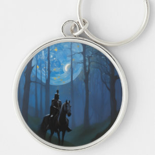Llavero Misterioso caballero negro en la selva lunar