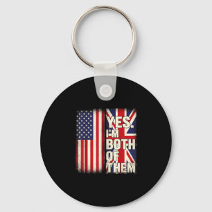 Llavero Mitad americano mitad británico bandera de EE. UU.