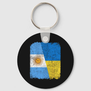 Llavero Mitad Bandera Argentina Mitad Bandera Ucraniana Or