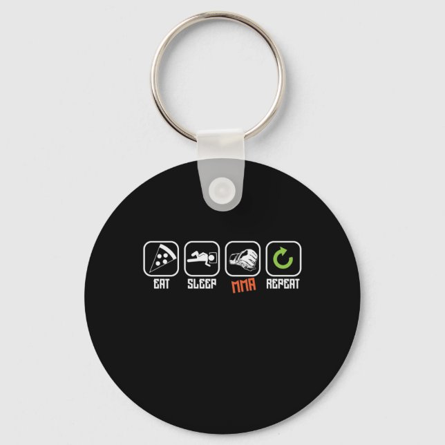 Llavero Mixed Martial Arts "Eat, Sleep, MMA, Repeat" (Anverso)