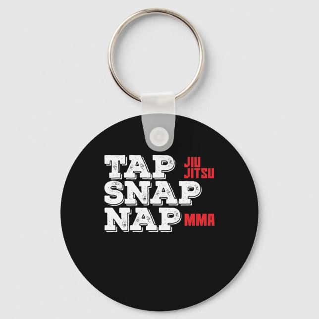 Llavero MMA Jiu Jutsu "Tap, Snap, Nap" (Anverso)