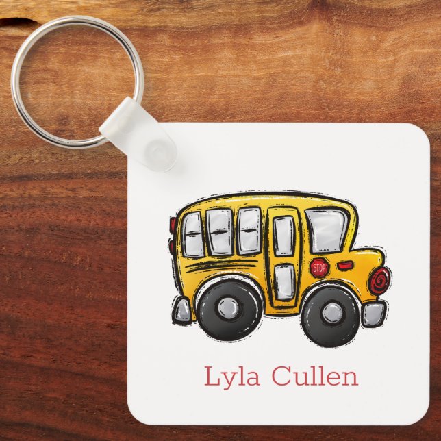 Llavero Mochila Personalizada para Autobús Escolar/ Inform (Anverso)
