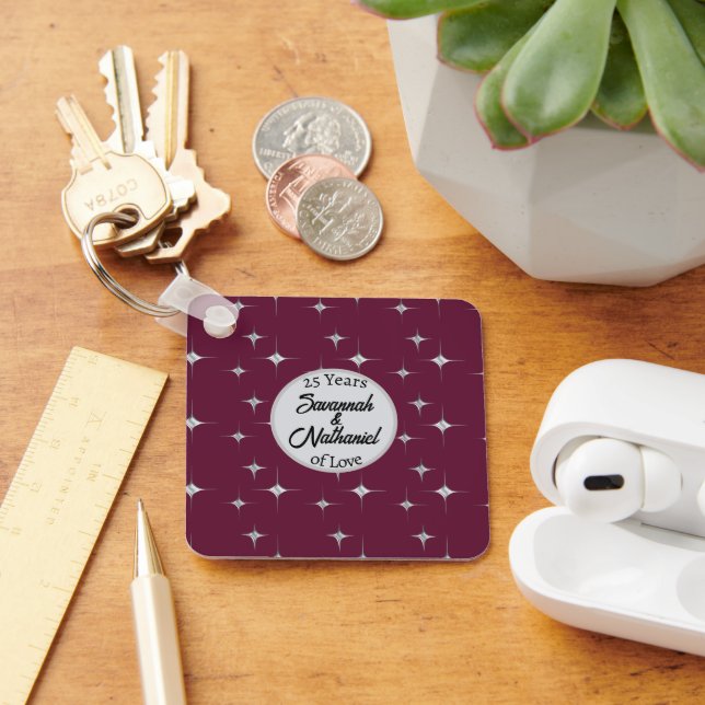 Llavero Moda 25º aniversario Personalizado foto de pareja (Escritorio )