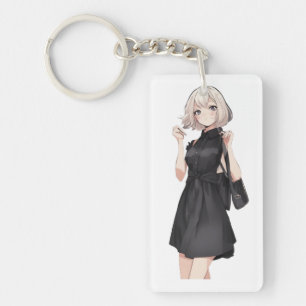 Llavero Moda Anime Pequeño Vestido Negro LBD