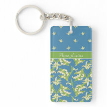 Moda Blue Lily-of-the-Valley Floral Keychain