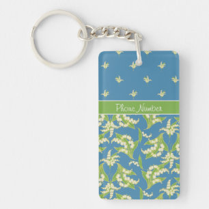 Llavero Moda Blue Lily-of-the-Valley Floral Keychain